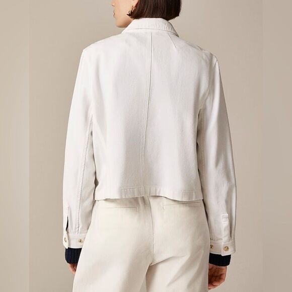 NWT J CREW Short Barn Jacket™ in cotton twill in White - Picture 5 of 8
